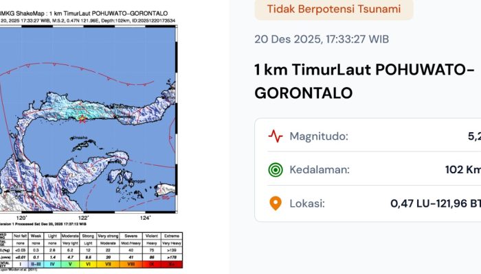 Breaking News: Gempa Bumi 5,2 Magnitudo Guncang Gorontalo