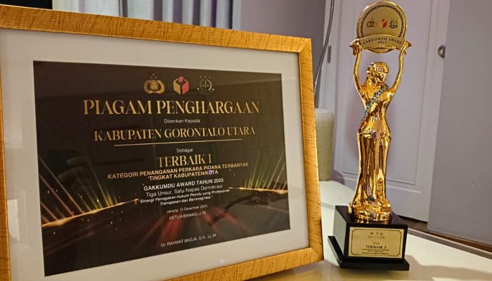 Gakkumdu Gorut Raih Peringkat Satu Nasional Penanganan Perkara Terbanyak