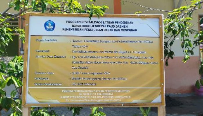 Pengerjaan Revitalisasi di SDN 11 Tolingggula Diduga Asal-Asalan